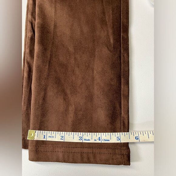 NYDJ Basic Faux Suede Stretch Legging Pants in Dark Chocolate Womens 12 Petite - Picture 7 of 8